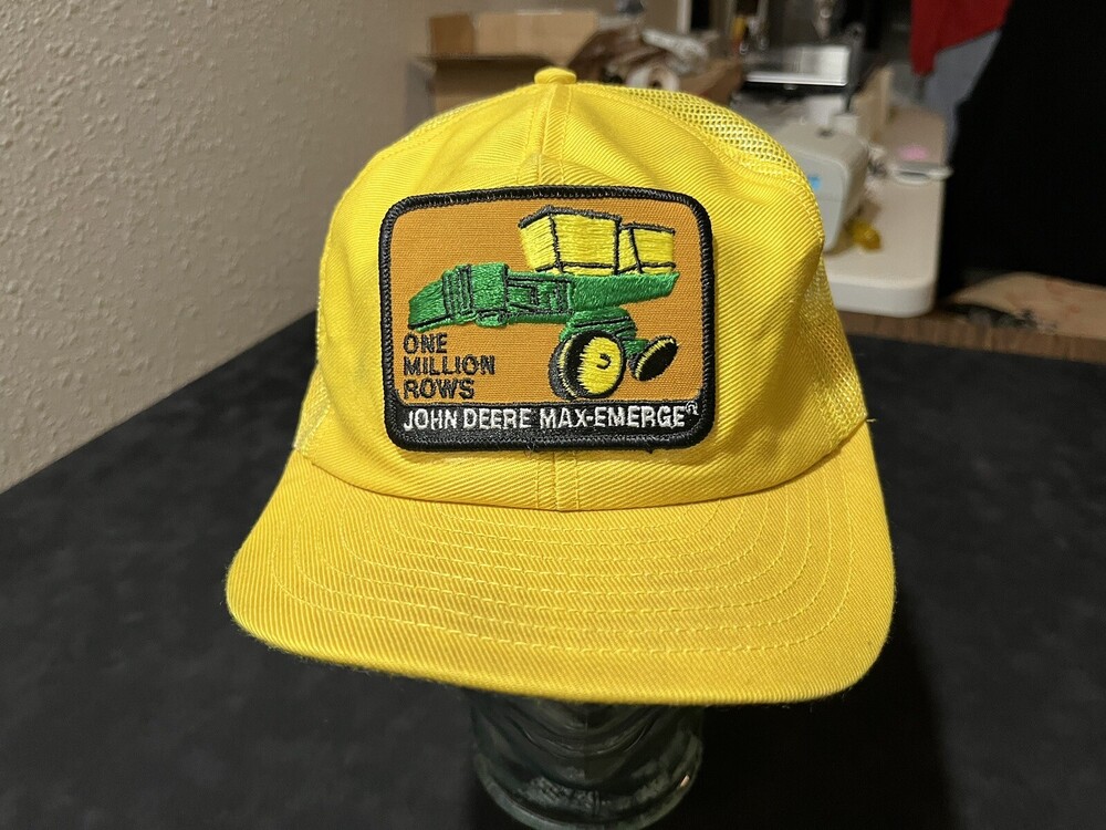 John Deere Tractor Plow Trucker 1970s Hat Vintage Snapback USA Louisville Mfg Co